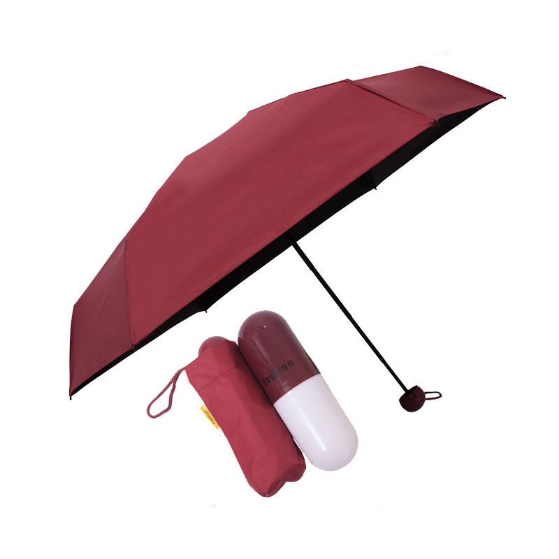 Sun Protection UV Travel Custom Available Micro Mini Pocket Ladies Umbrella 5 Fold Pocket Compact  Capsule Umbrella With Case