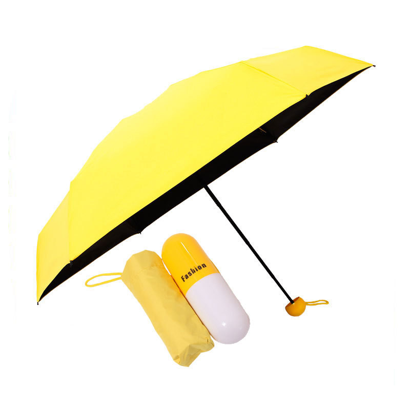 Sun Protection UV Travel Custom Available Micro Mini Pocket Ladies Umbrella 5 Fold Pocket Compact  Capsule Umbrella With Case