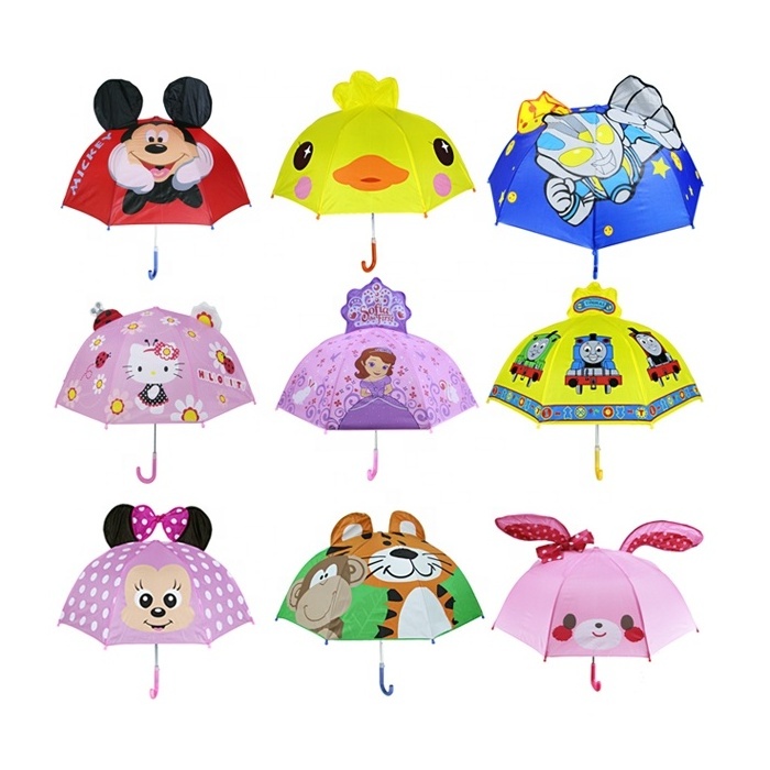 Wholesale Cheap Children Animal Printing Kids Umbrella With Custom Cartoon Pattern