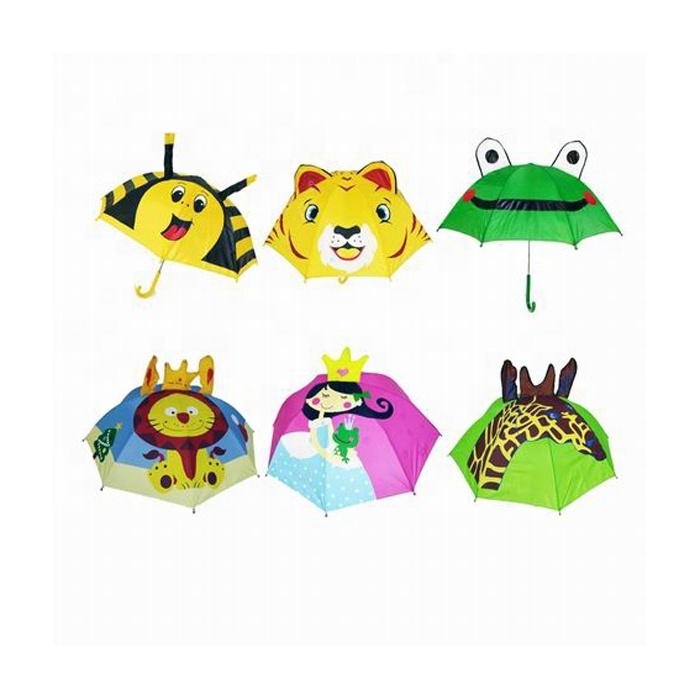 Wholesale Cheap Children Animal Printing Kids Umbrella With Custom Cartoon Pattern