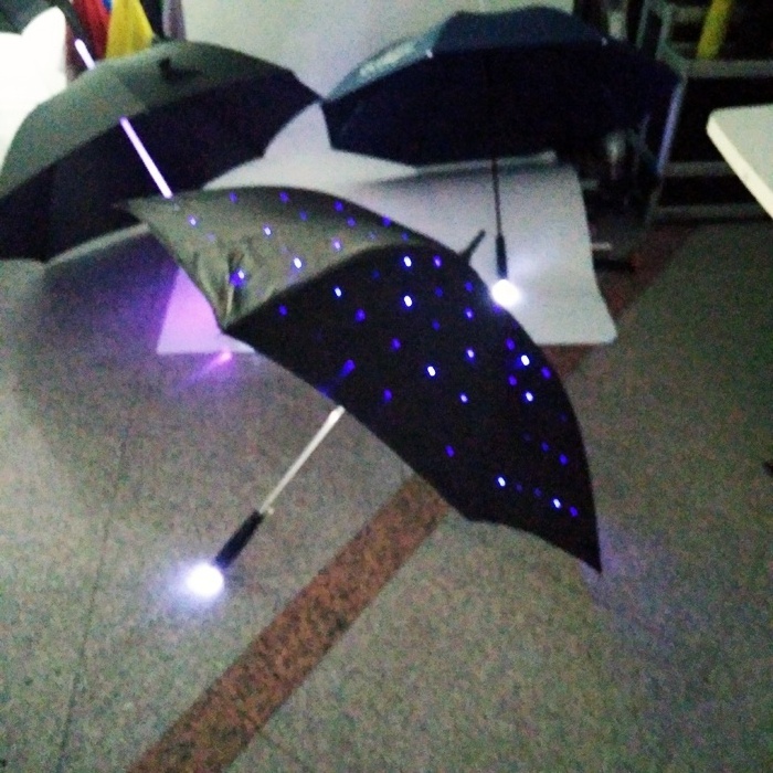 LED umbrella with light Ribs fabric with led light handle LED Laser Sword Light up Flashing Golf Umbrellas with 7 Color Changing