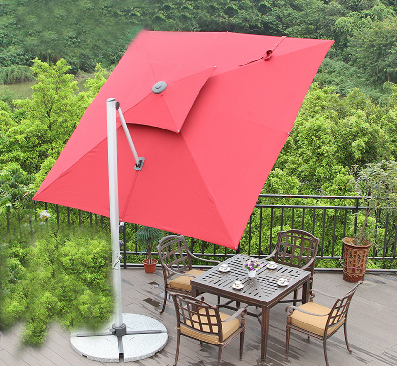 2023 cheap Outdoor patio umbrella Remote Control Solar Panel Charger Light Roman Umbrella