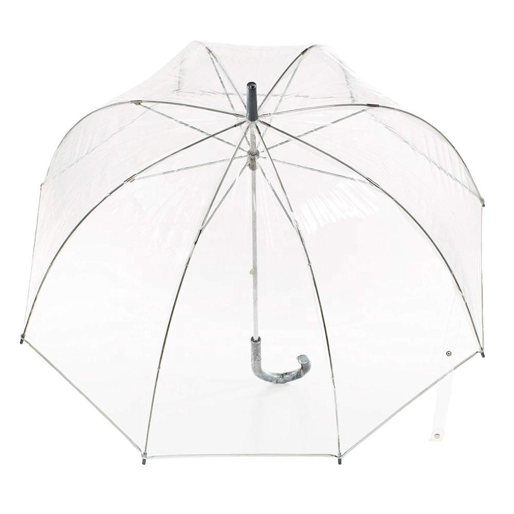 China Factory Wholesale Custom Promo Windproof Logo Clear Bubble Transparent Korean Women's Big Clear Umbrella For Rain