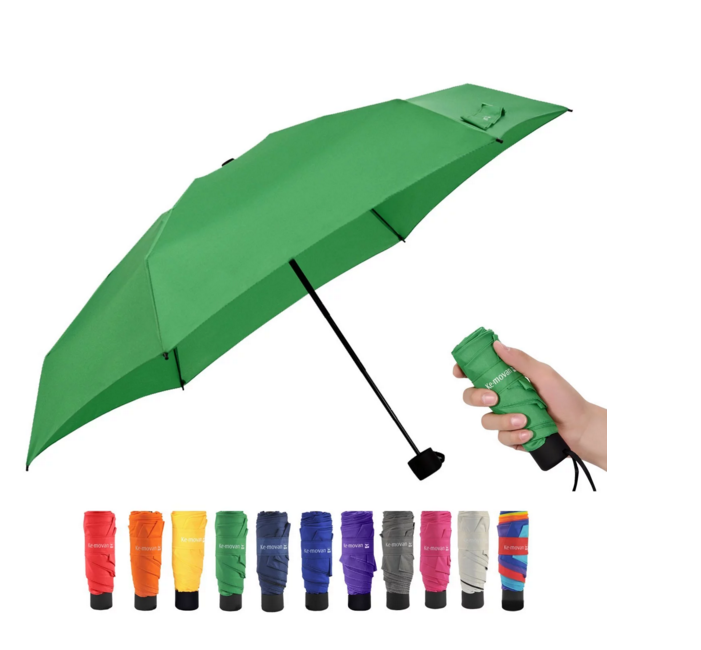 Super Hot Sale Mini Pocket Travel Sun And Rain Windproof Foldable 5 Folding Automatic China Supplier Eva Umbrella With Eva Box