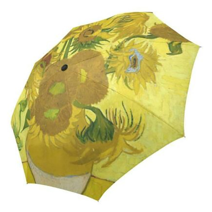 Supplier Van gogh sunflowers full automatic rain and shine folding waterproof umbrella