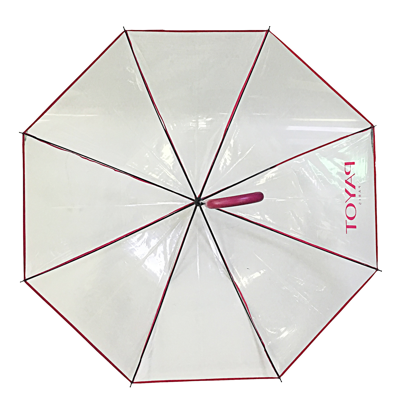 Hot Selling Cheap Dome Shape Plastic Clear  Ladies Transparent Wedding Umbrella With Logo Printing