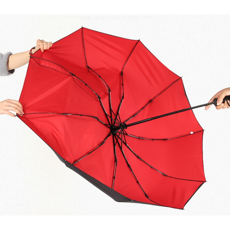 21 inches compact Strong solid color pattern windproof full automatic two layer umbrella