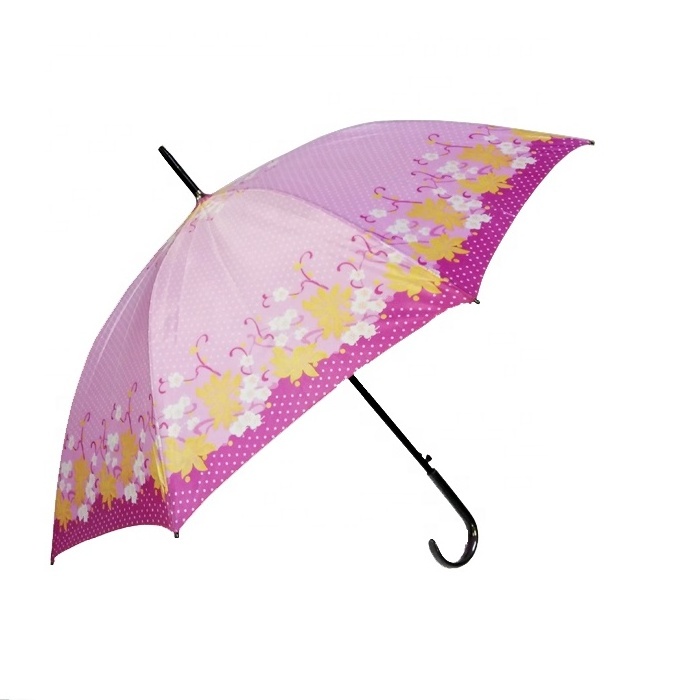 Cheap Satin Fabric Auto Straight Umbrella for Indonesia Market Promotion Umbrella