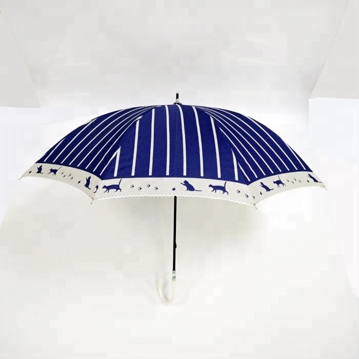 Silver Coating Uv Protection Cat Printing Straight Children Umbrella Kids Umbrella