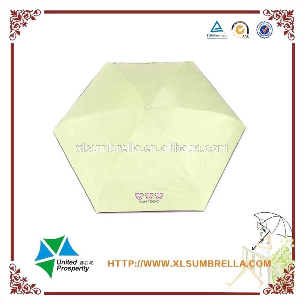 Lovely 5 Folding Small Compact Mini Pocket Bear Printed Foldable Xiamen Factory Umbrella