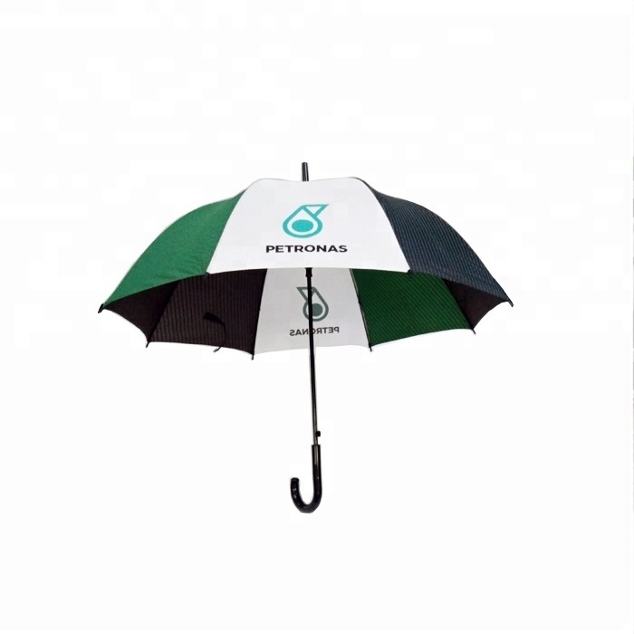 Sunshade round Retro Lounge custom logo Golf Straight Handle Semi-automatic umbrella