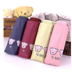 Lovely 5 Folding Small Compact Mini Pocket Bear Printed Foldable Xiamen Factory Umbrella