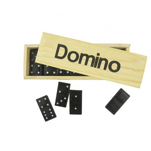 Wood Domino for Child Dominoes Creative Educational Toys Domino Game Set With Wooden Box Family Game Toy