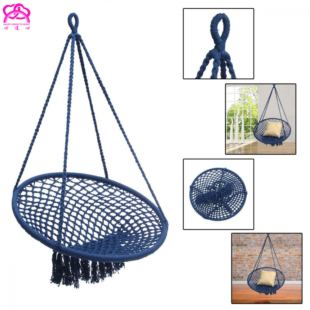 Outdoor Mesh Hanging Chair Cotton Swing Hammock Camping Garden Yard