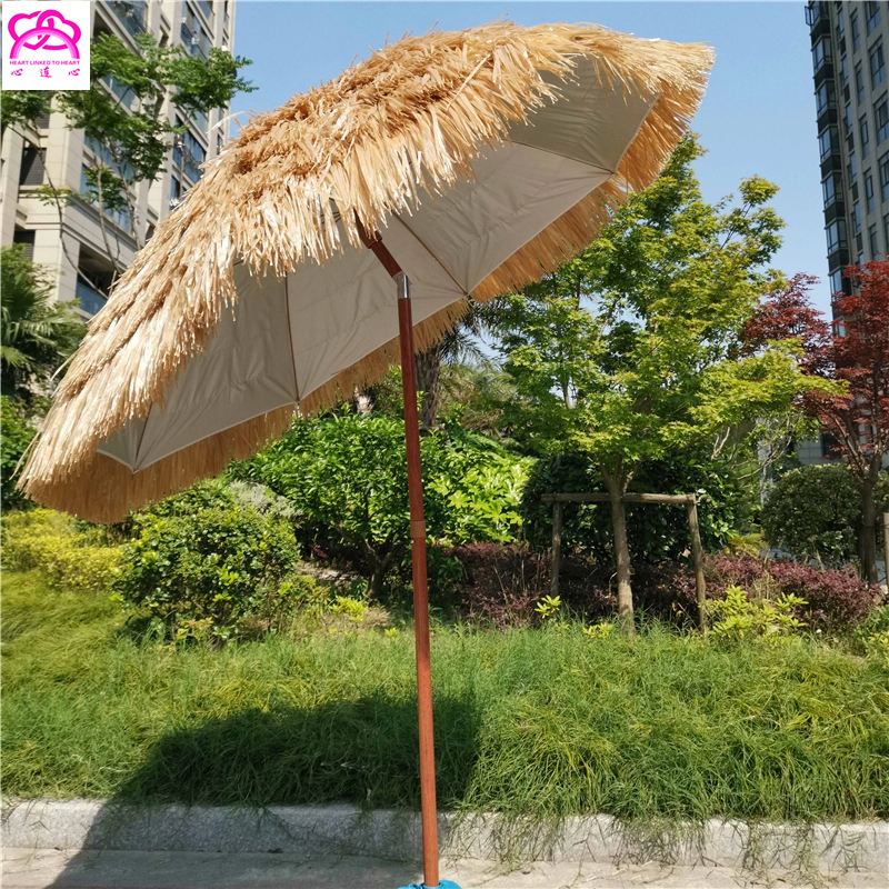 Hawaii thatch tiki straw outdoor garden beach umbrella parasol paraguas sombrillas