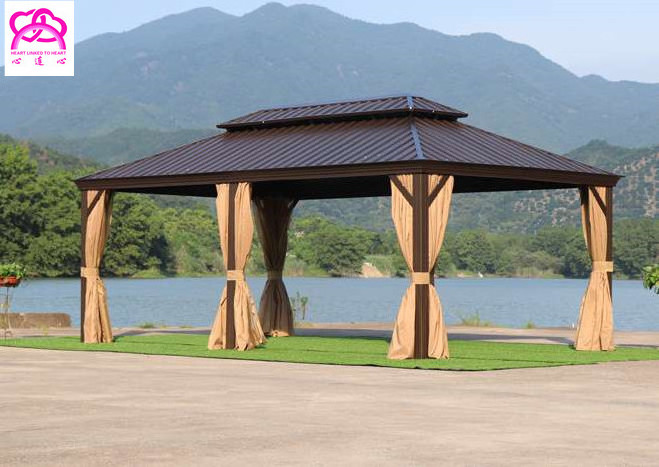 10x12 hardtop metal roof outdoor aluminum frame gazebo