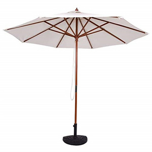 9ft garden 38mm wood pole 180g polyester fabric umbrella parasol,   Cheap Custom Outdoor Aluminium Market Garden Wooden Parasol