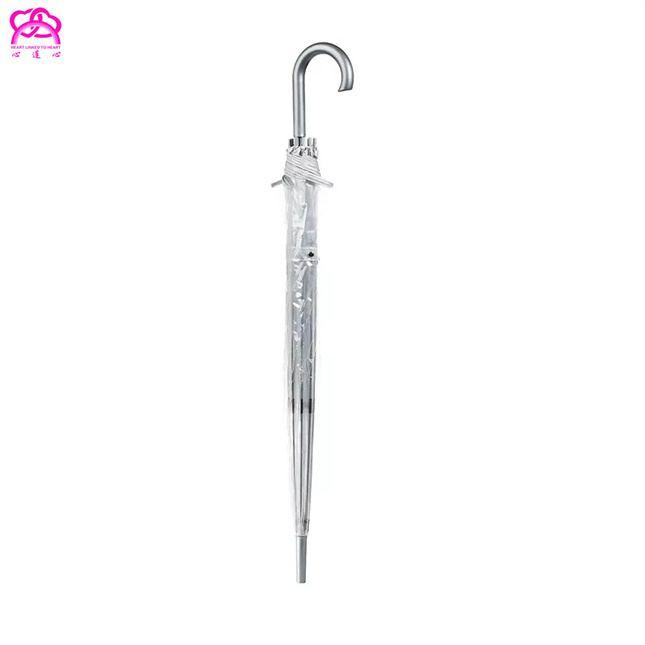 Wholesale custom LOGO clear transparent straight umbrella ,  Dome umbrella clear disposable umbrella.