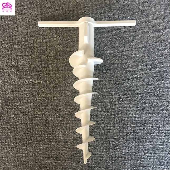 White Umbrella Anchor Heavy Duty Spike Stand Umbrella Sand Screw Anchor,Winds Easy-carrying Plastic Ground beach umbrella base.