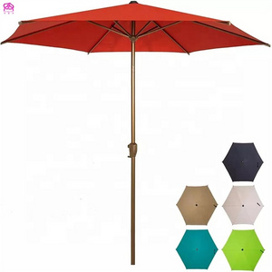 Waterproof outdoor Patio Rotate Parasol Garden Umbrella for coffee shop,  Windproof Aluminum Patio Parasol Umbrellas.