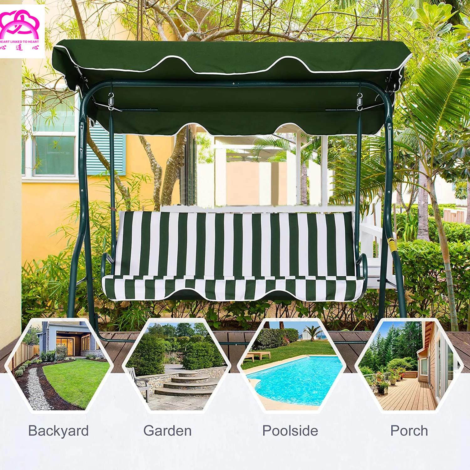 Outdoor Double/Three Swing Chair Garden Iron Swing Hanging Patio Swing Chair For Children Adult