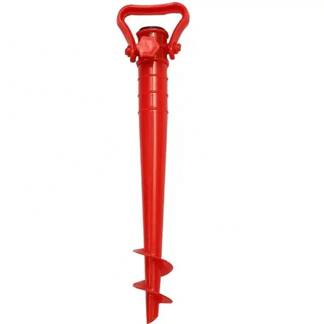 Plastic Beach Umbrella Sand Anchor,Holder Base Manufacture Plastic Screw Outdoor Sand Beach Umbrella Anchor with Handle.