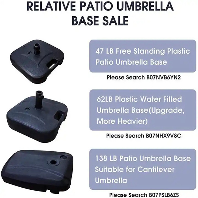 Plastic Outdoor Furniture HDPE and steel Umbrella Base, Outdoor Square Water Filled Small Beach Stand Weight BASE..