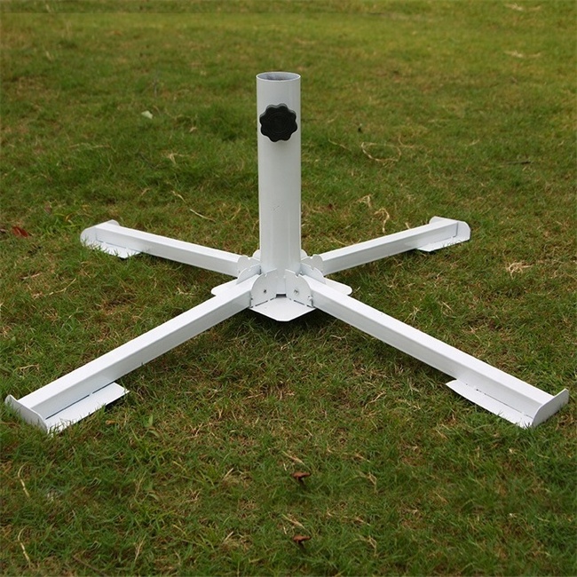 Wholesale White Black Outdoor Fold Metal Steel Garden Beach Parasol Umbrella Stand Base.