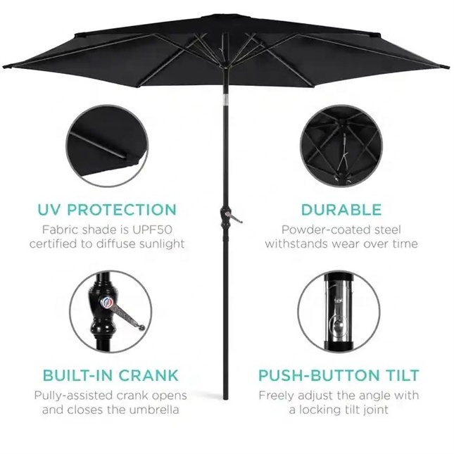 10 FT garden Outdoor Waterproof offset Garden Umbrella , cantilever Hanging Umbrella Patio for garden .