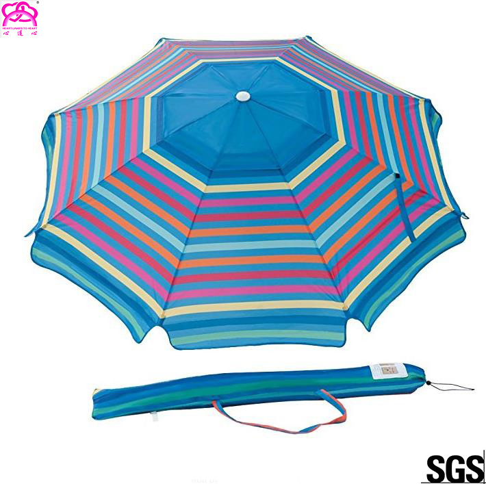 Hot selling cheap professional beach umbrella for sandy , windproof beach sun umbrella with wholesale price