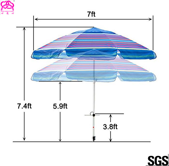 Hot selling cheap professional beach umbrella for sandy , windproof beach sun umbrella with wholesale price