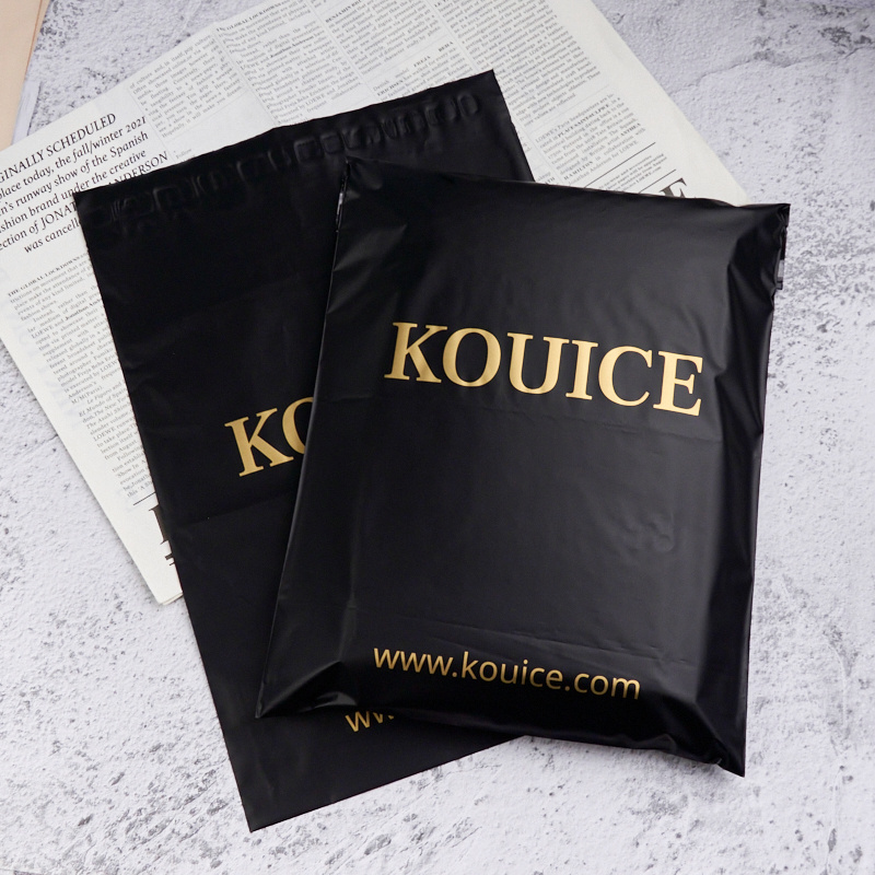 oem custom print logo matte black mailers poly plastic postal packing shipping bag for courier