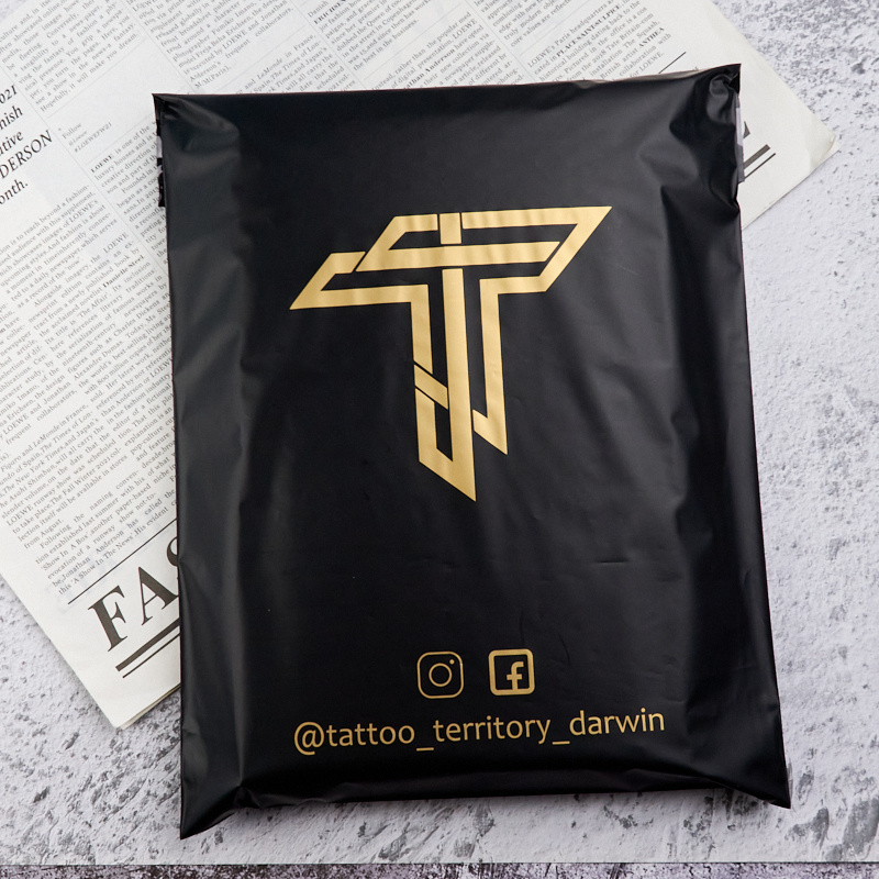 oem custom print logo matte black mailers poly plastic postal packing shipping bag for courier