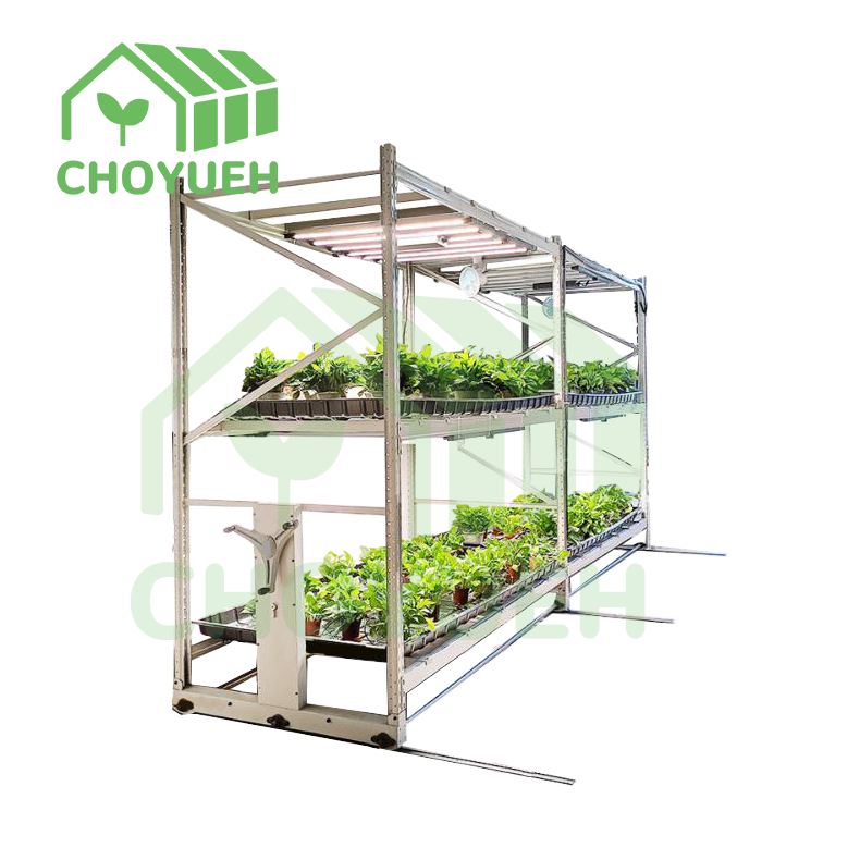 Customizable Agriculture greenhouses hydroponic 4x8 flood trays ebb and flow system flow rolling bench grow tables