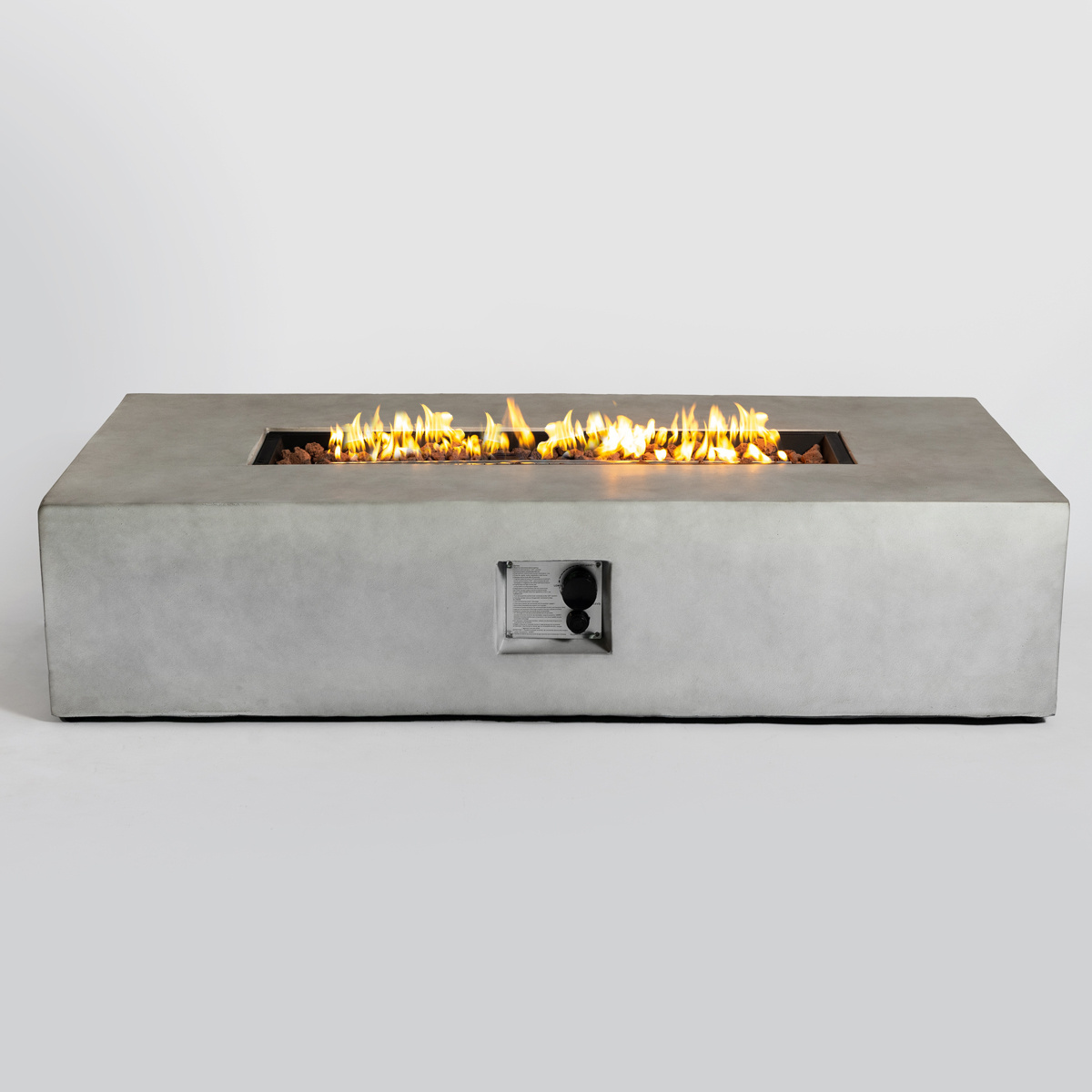 56inch Concrete Rectangle Propane Gas Fire Pit Large Heavy Fire Pit Table US Stocked