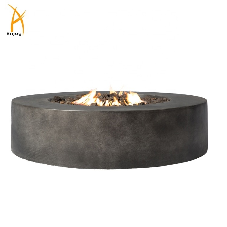 42 inches Round Cement Fire Pit Large Propane Gas Firepit 60000BTU Customized Color