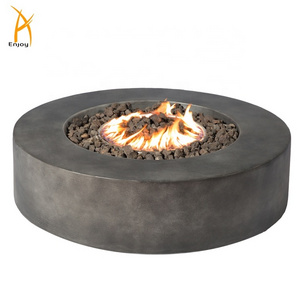 42 inches Round Cement Fire Pit Large Propane Gas Firepit 60000BTU Customized Color