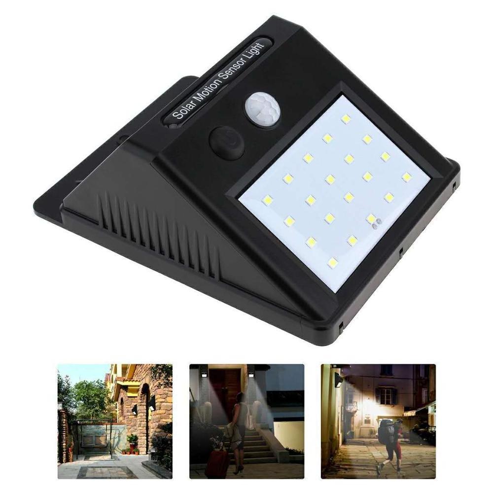 Waterproof IP65 20 LED motion sensor courtyard garden Wall solar Lights Outdoor for Garage Patio Driveway Yard landscape