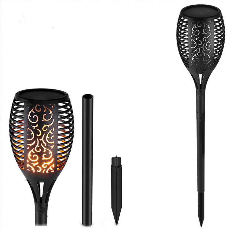 Outdoor waterproof solar powered led flame flickering torch light for decorative courtyard landscape garden pathway