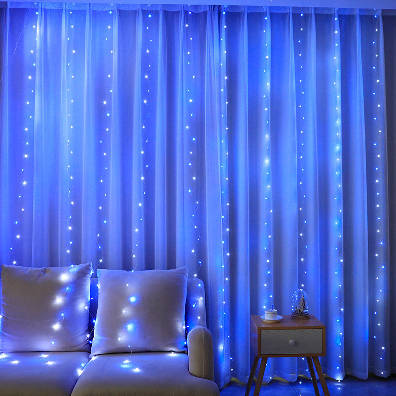 Outdoor Connectable christmas 96 Led icicle curtain light 8 function flashing wedding Christmas hotel hall decoration