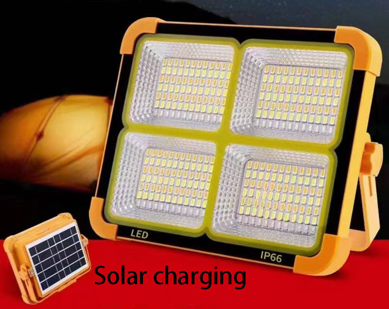 Outdoor waterproof yellow emergency rechargeable solar portable flood light for camping,night markets