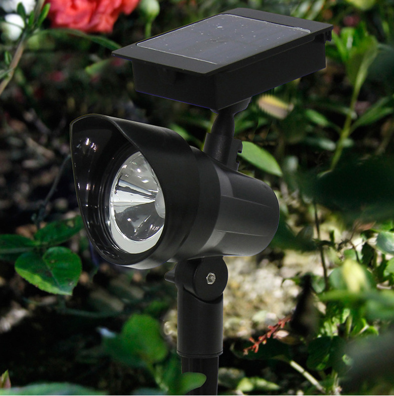 High quality Outdoor solar power motion sensor waterproof spike and wall spotlight for courtyard landscape garden