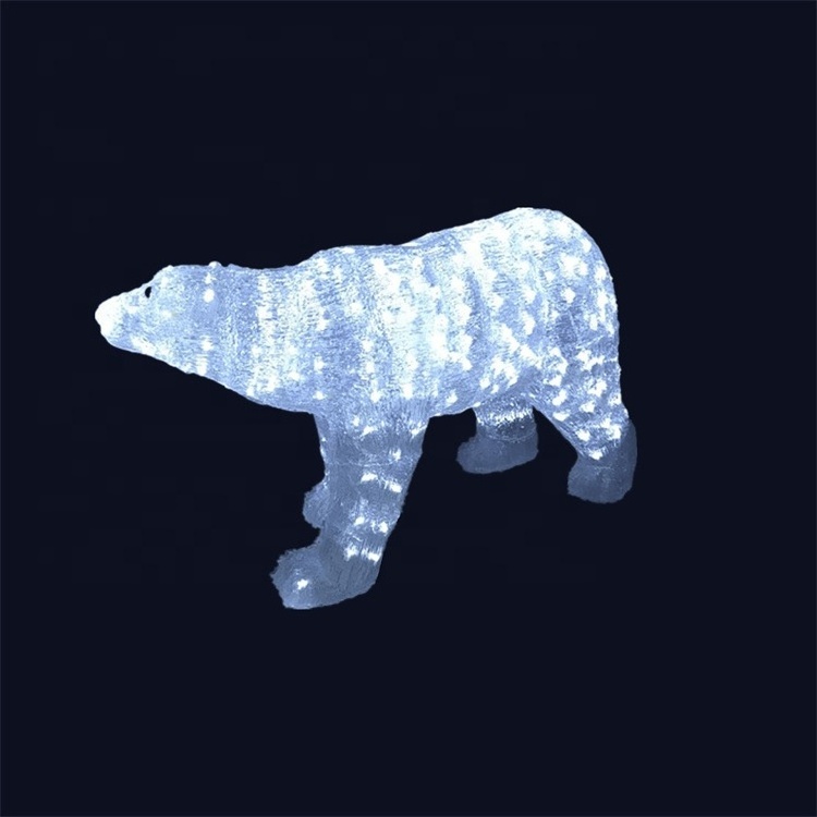 High quality 3D polar bear outdoor led motif light for garden landscape courtyard festival shopping mall decoration