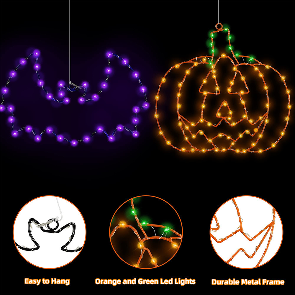 High quality waterproof led copper wire iron bat halloween string lights for outdoor garden tree courtyard  decoration