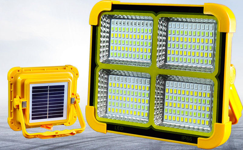 Outdoor waterproof yellow emergency rechargeable solar portable flood light for camping,night markets