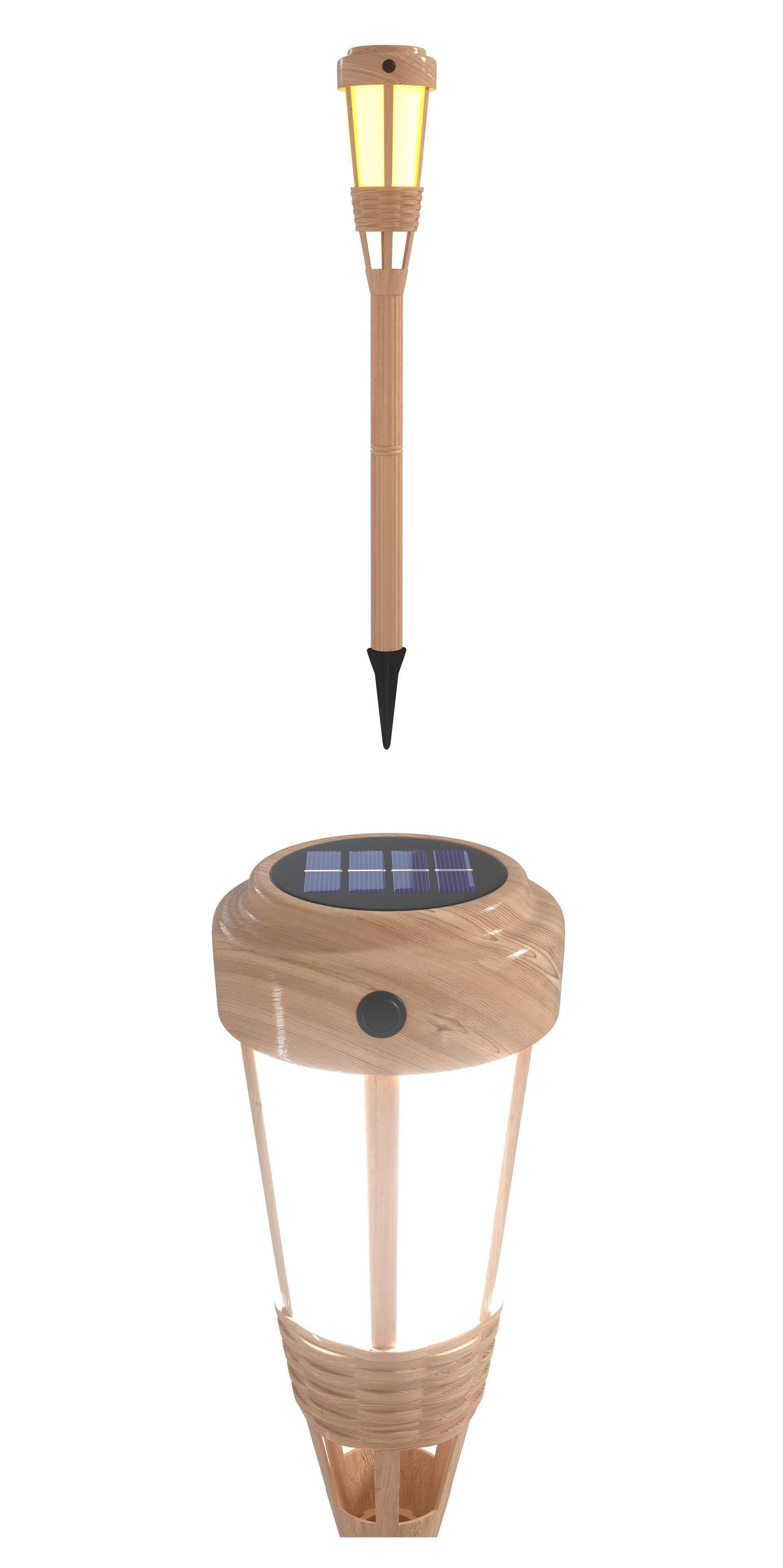 New outdoor waterproof simulation bamboo torch light solar lawn lamp for garden, landscape, residential decoration