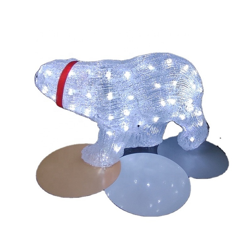 High quality 3D polar bear outdoor led motif light for garden landscape courtyard festival shopping mall decoration