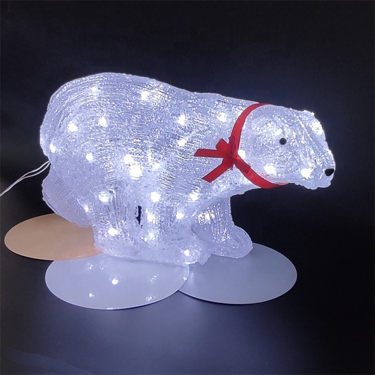 High quality 3D polar bear outdoor led motif light for garden landscape courtyard festival shopping mall decoration