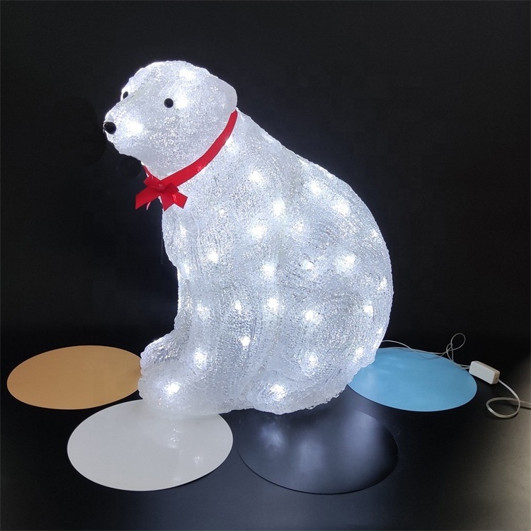 High quality 3D polar bear outdoor led motif light for garden landscape courtyard festival shopping mall decoration