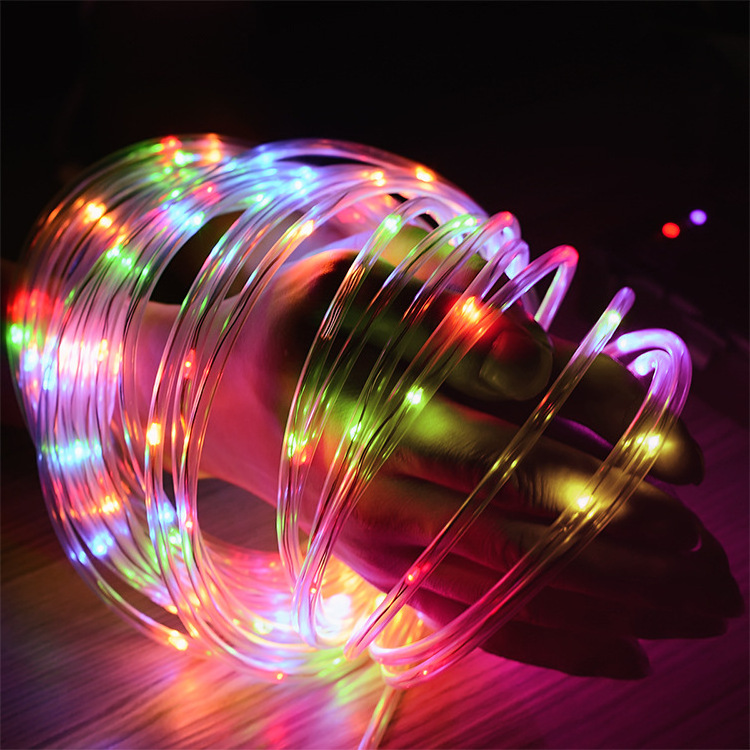 Outdoor Waterproof Wedding christmas Solar led neon rope rainbow tube light for Garden home landscape tree Decoration